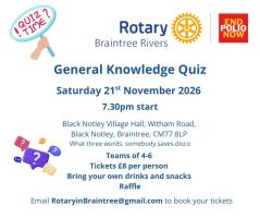 General knowledge quiz in aid of End Polio Now,